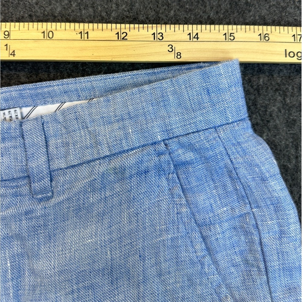 Porter & Ash 100% Linen Heather Blue 9" Inseam Shorts Men's Size 29 Casual Beach - Picture 13 of 16